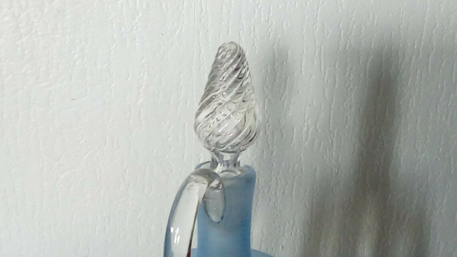 Carafe in painted ewer glass and lightly enamell the end 19 eme