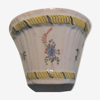 Vase bouquetiere faience enamelled of la Rochelle - XVIIIth century