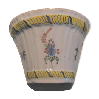 Vase bouquetiere faience enamelled of la Rochelle - XVIIIth century