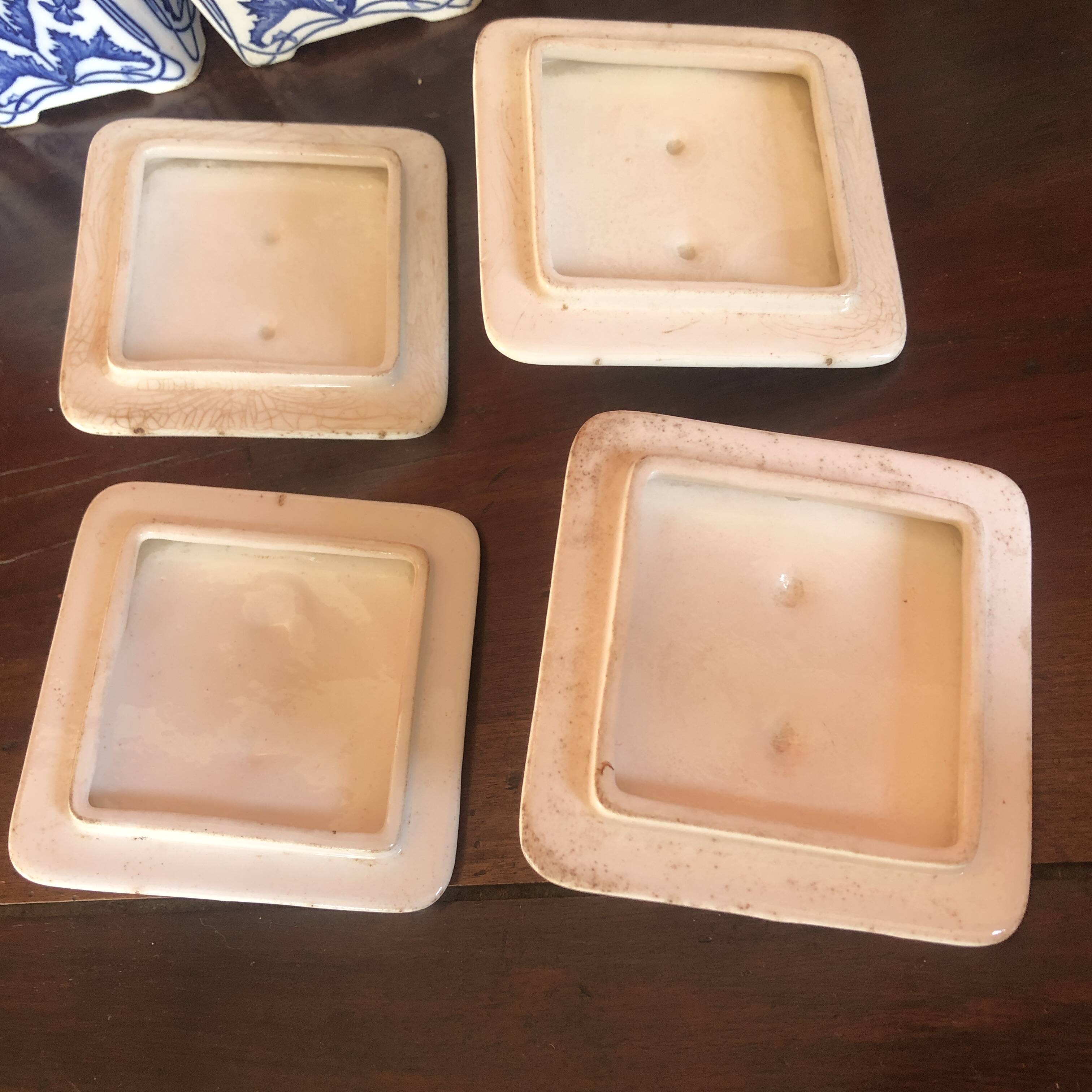 5 cobalt blue flower spice jar