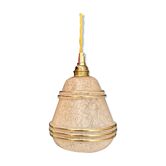 Vintage tulip pendant lamp in pink and golden Clichy glass