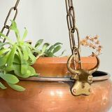 Cache-pot suspendu aux 3 buffles vintage
