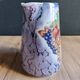 Vintage porcelain pitcher Lusseray France, decorated with grape clusters.