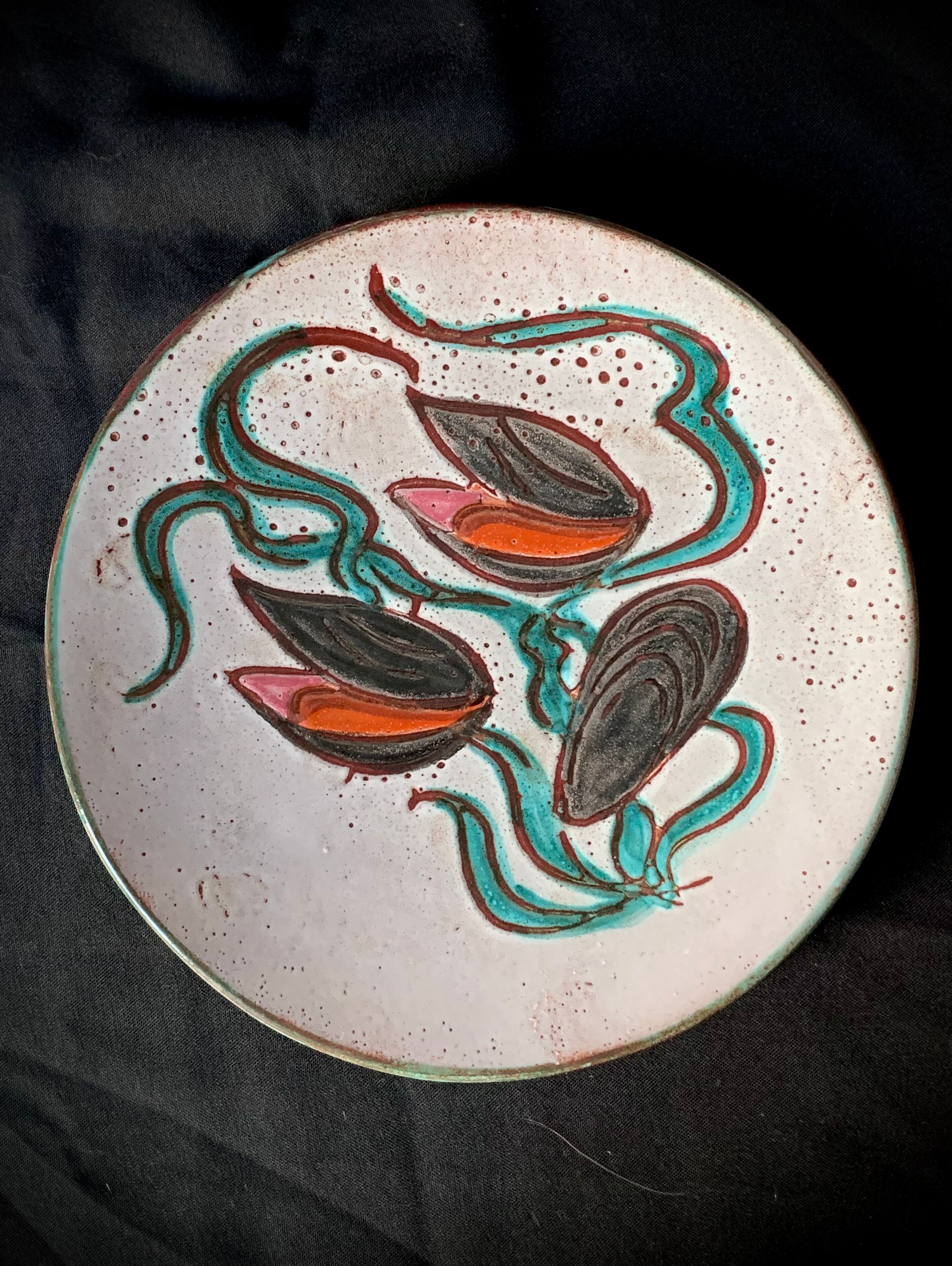 5 assiettes plates Vallauris