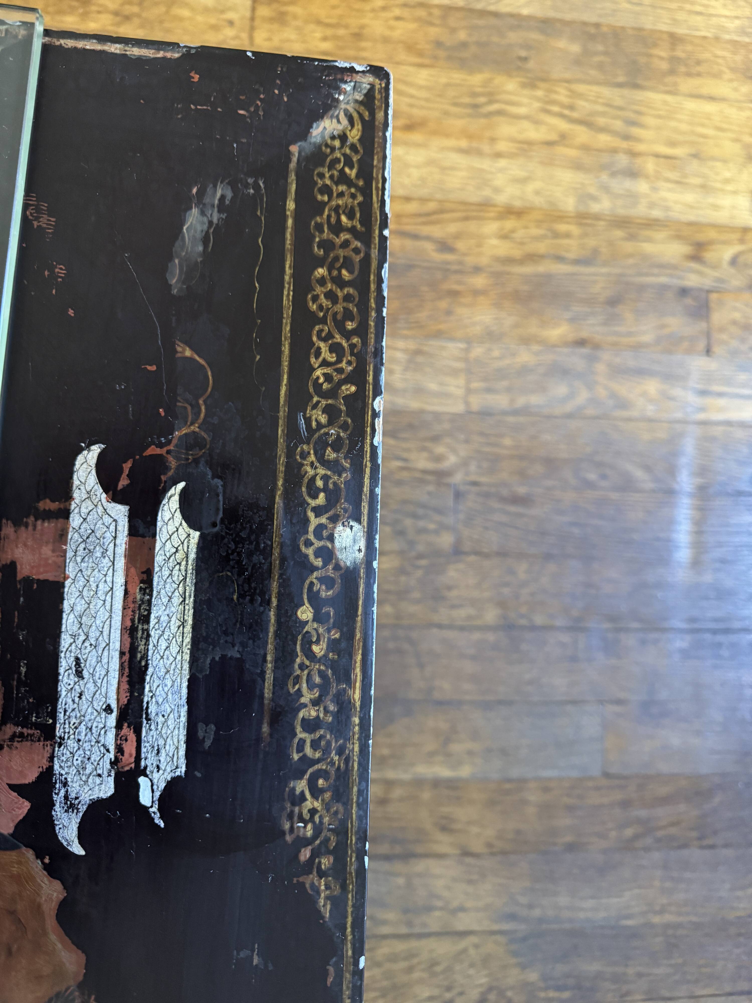 Vintage black lacquered chinoiserie coffee table – Asian decor – 1960s