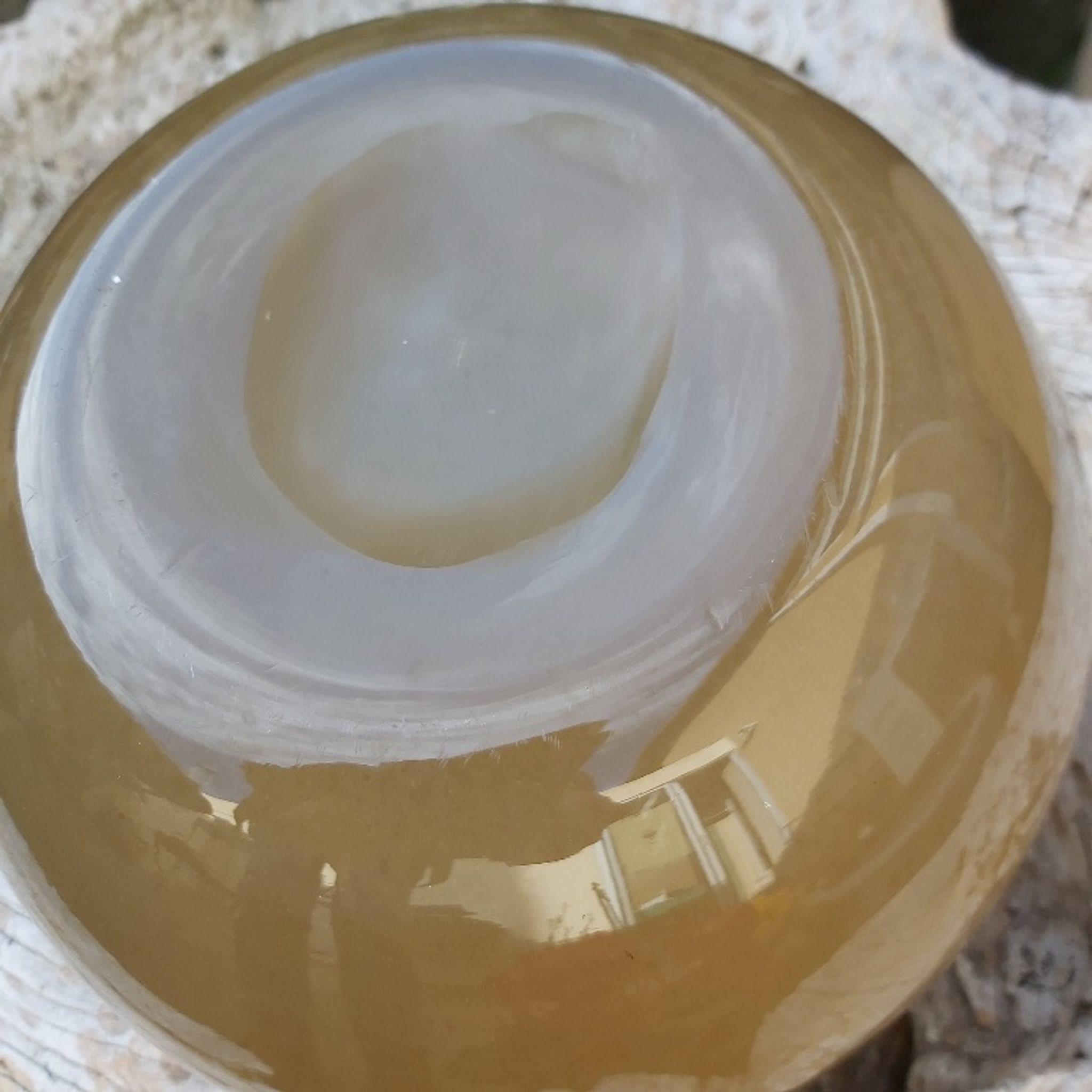 Murano vase in vintage cream brown glass 30 cm