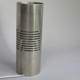 Table lamp cylindrical steel openwork modernist Italy early 70s
