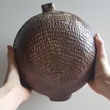 Large tambourine vase in stoneware