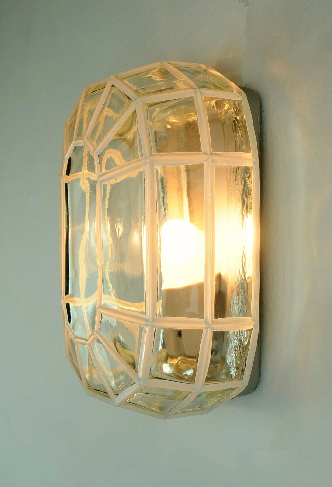 mid century SCONCE clear glass geometric design heinrich popp leuchten