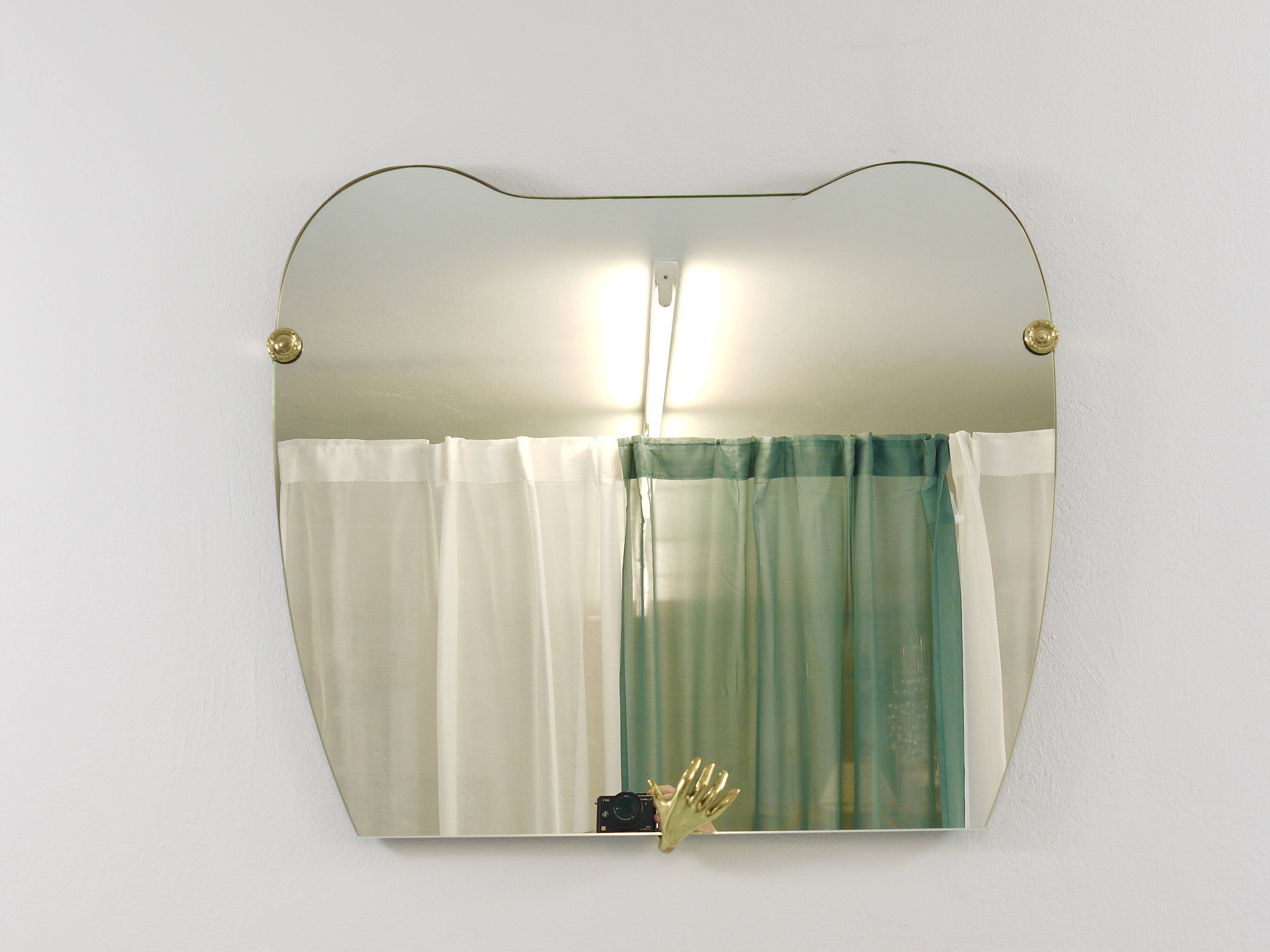 Scultpural Brass Hand Mid-Century Wall Mirror, Italy, 1950s