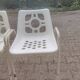 Set of 4 identical Space Age White Garden Chairs from the 70s