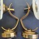 Pair of vintage gold wall sconces France