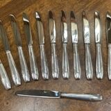Set of 12 small silver-plated Art Deco style knives