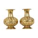 Pair of Brass Vases, Geometric Design, 15 cm