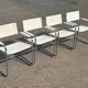 Set of 4 dining chairs in white, S34 Mart Stam/Marcel Breuer style Italy