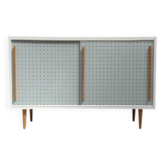 Commode bleue et blanche par Drevopodnik Brno 1960