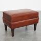 Pouf en cuir de mouton couleur cognac