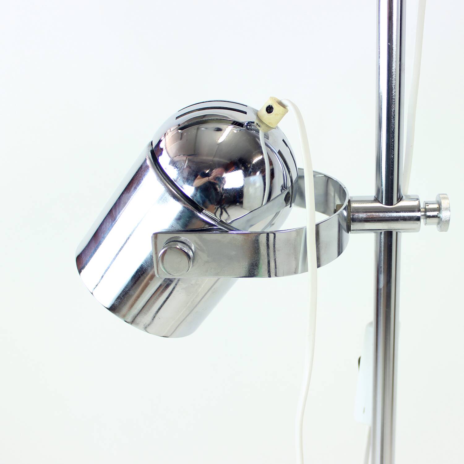 Vintage Combi Lux Chrome Double Spotlight Floor Lamp, Czechoslovakia, 1970s