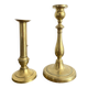 Bougeoirs en laiton doré
