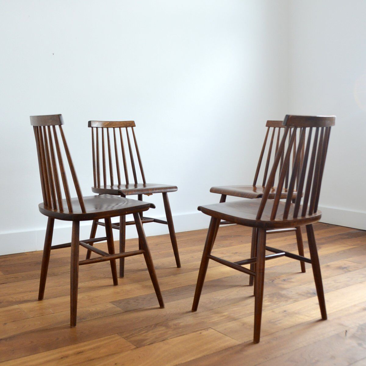 Suite of 4 chairs Stockholm Ikea vintage 1960s