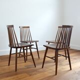 Suite of 4 chairs Stockholm Ikea vintage 1960s
