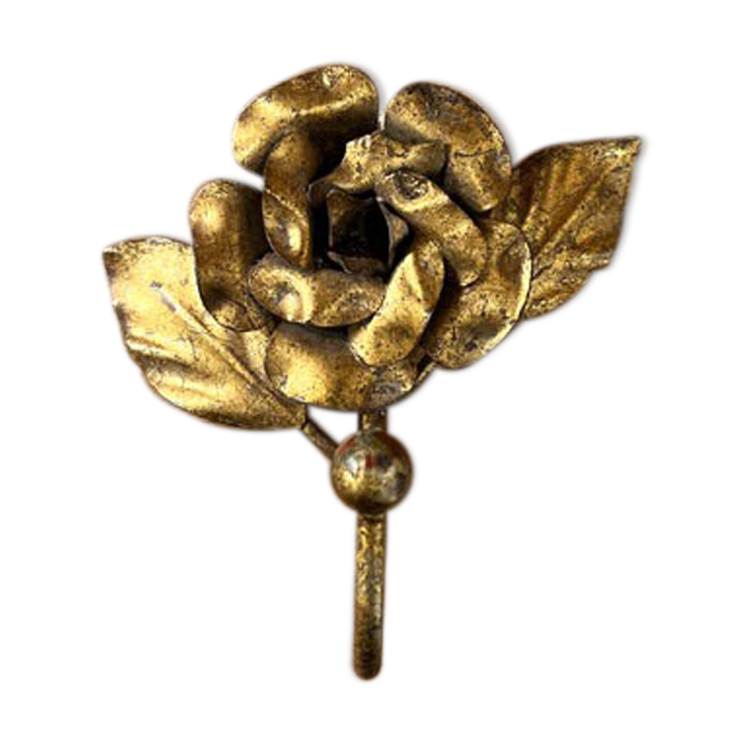 Pink-shaped hook in gilded metal