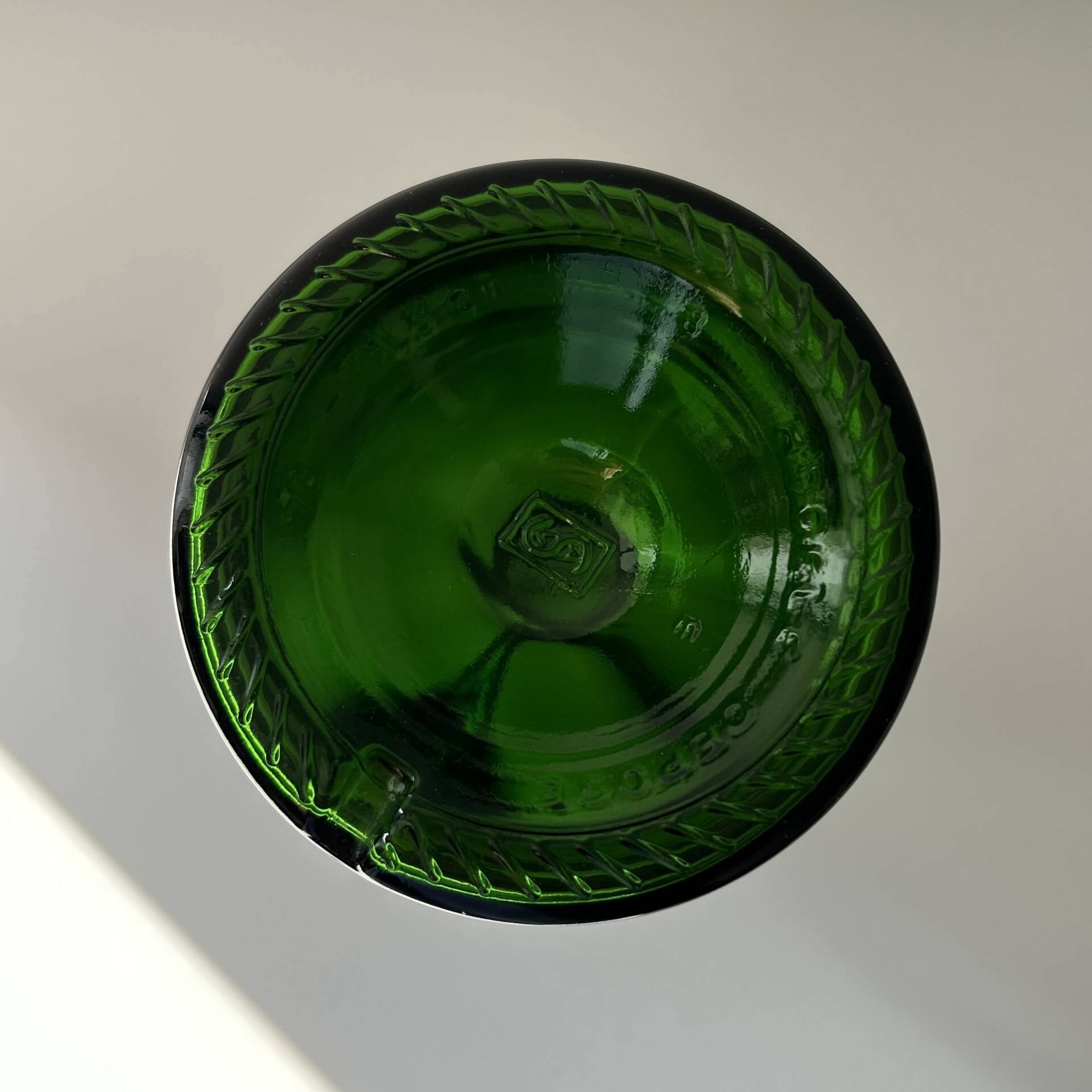 Green glass bottle