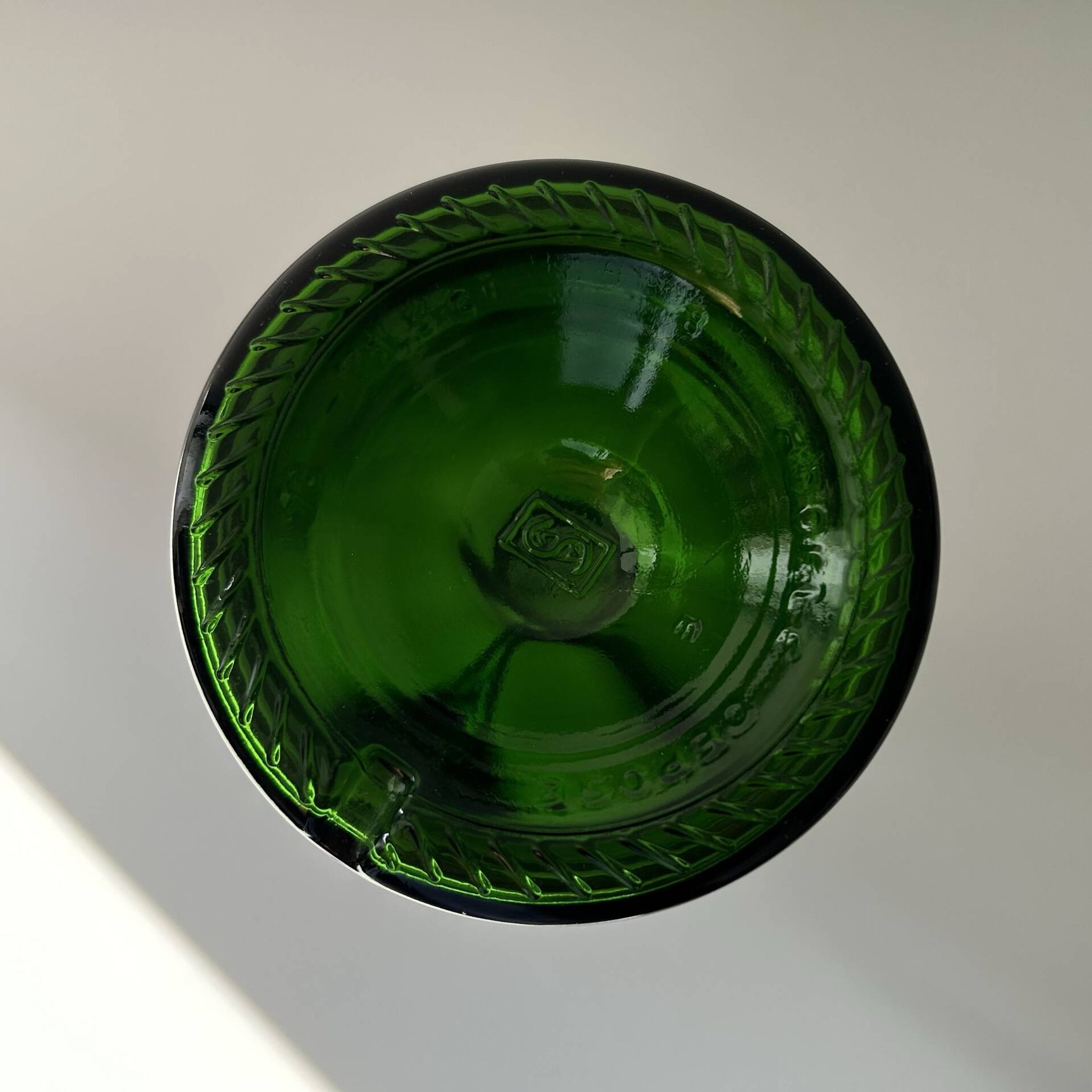 Green glass bottle