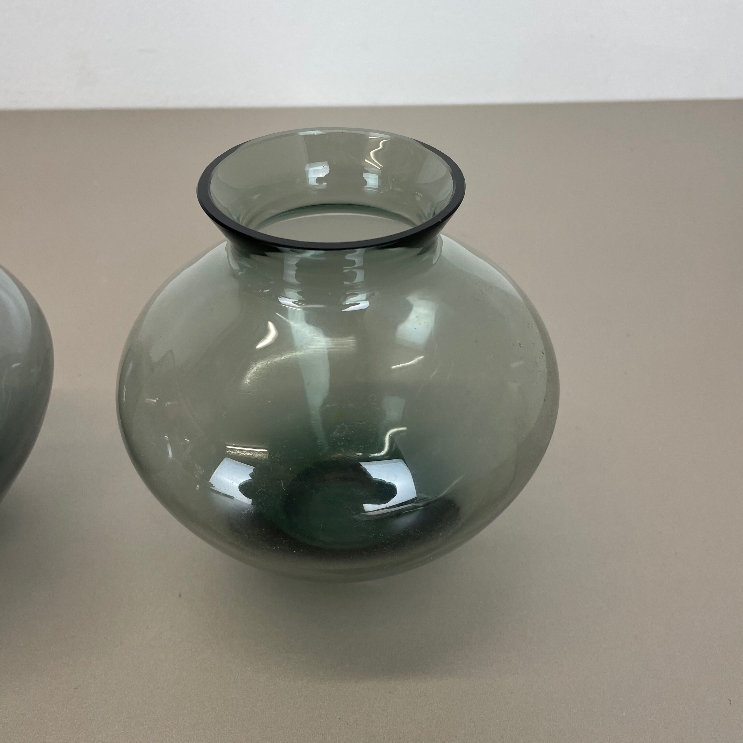 Vintage set of two heart vases turmaline by wilhelm wagenfeld for wmf, 1960s