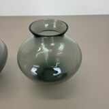 Vintage set of two heart vases turmaline by wilhelm wagenfeld for wmf, 1960s