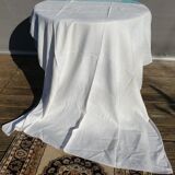 Monogrammed damask ivory tablecloth 160x145