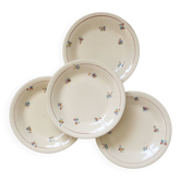 Set of 4 semi-deep plates, Moulin des Loups, Béarn model