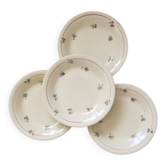 Set of 4 semi-deep plates, Moulin des Loups, Béarn model