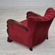 1950s, Danish armchair with footstool, furniture velour, ash wood.