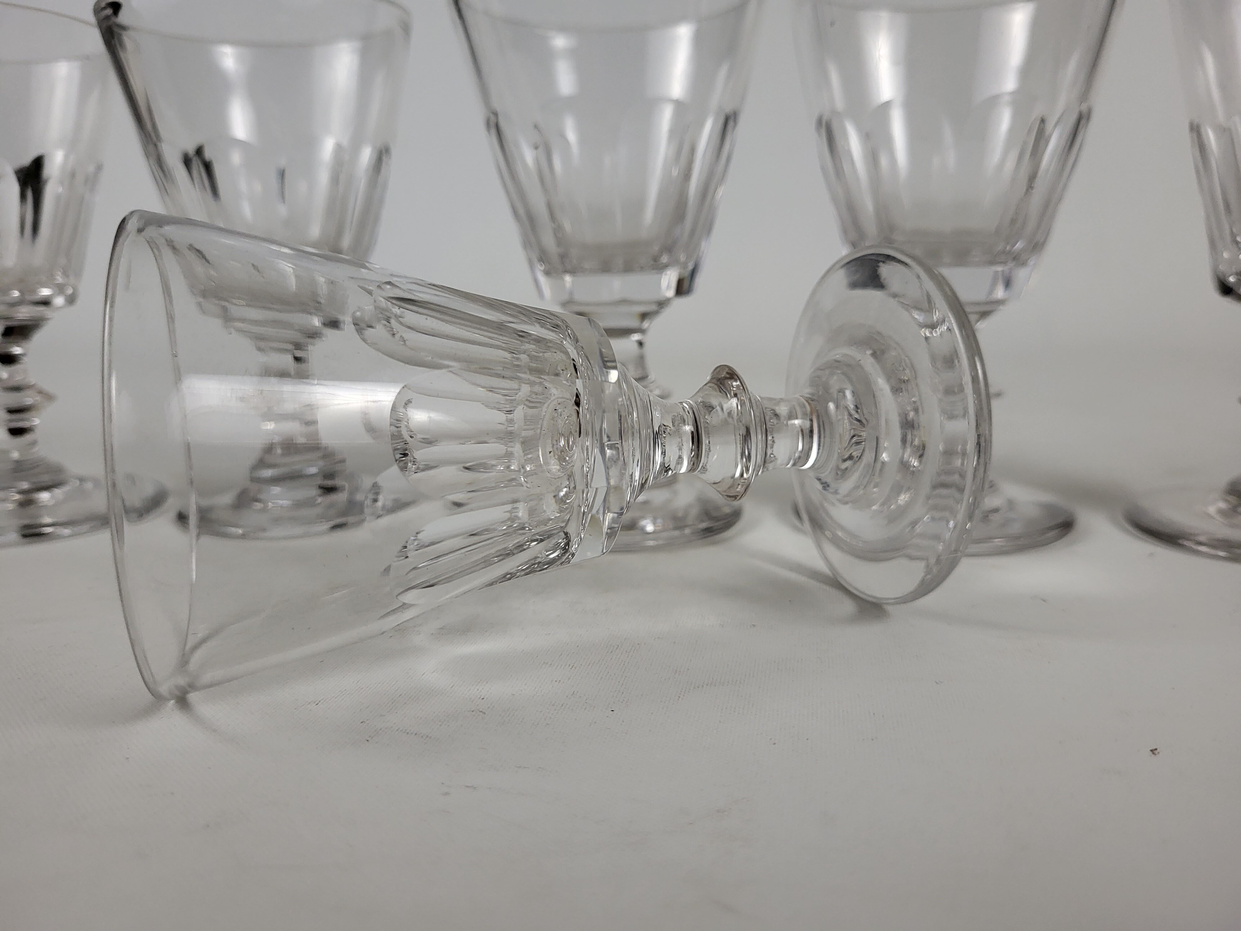 6 crystal glasses of Baccarat / Saint Louis model Cato