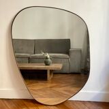 Irregular trapeze mirror organic brass black minimalist 80x110cm