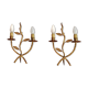Pair of gold metal foliage appliques