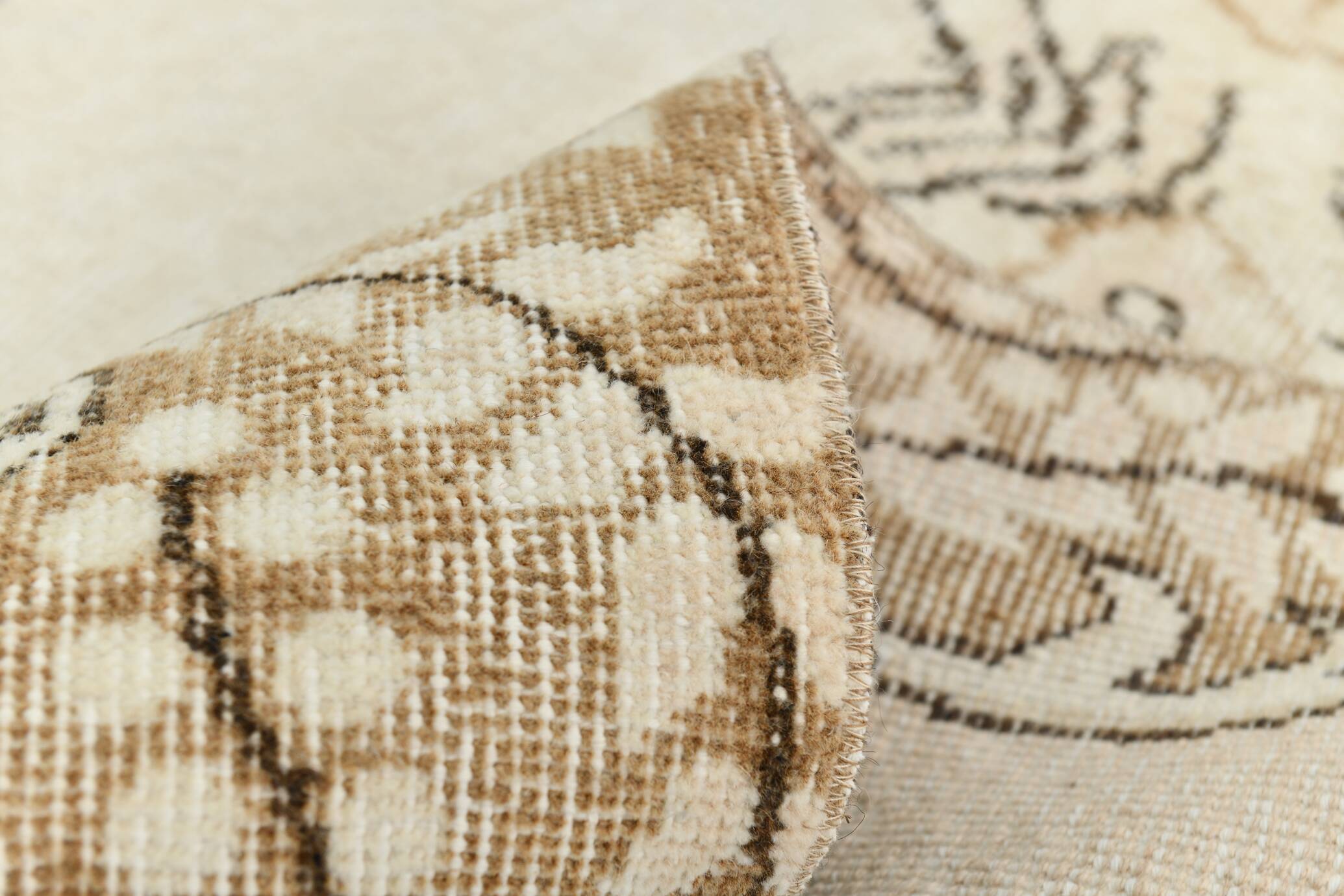 All-Over Floral Pattern Beige Brown Turkish Rug, 166x285Cm