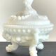 Vintage opaline glass candy dish