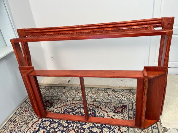 Lit à forme bateau   en osier par Maugrion années 60 -70
