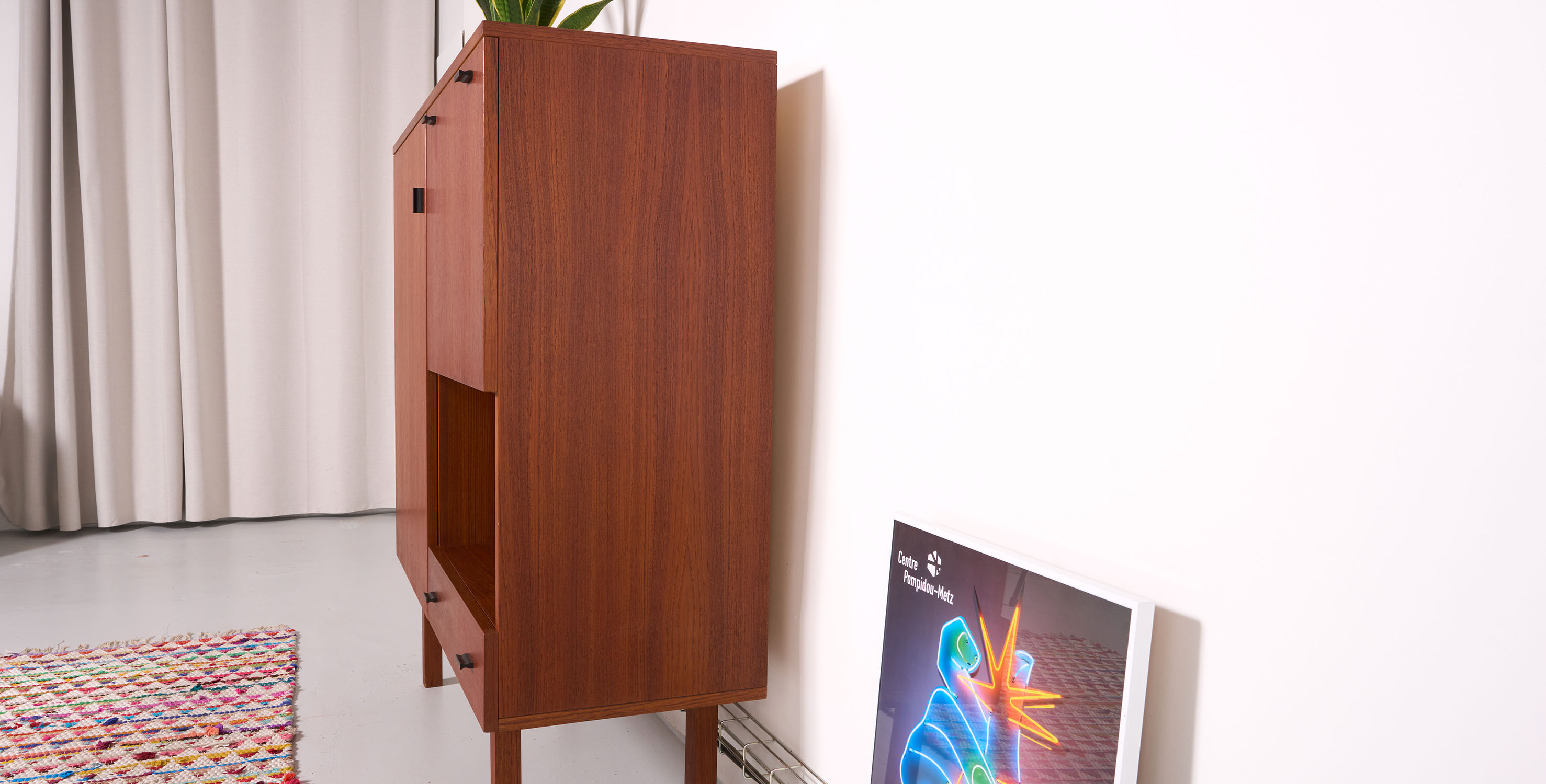 Vintage high sideboard, modernist style, L116cm