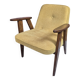 Fauteuil de milieu de siècle restauré type 366 par j. chierowski - jaune années 1960