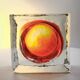 1960s Big Handcrafted Square Ashtray in Uranium Murano Glass by Mandruzzato