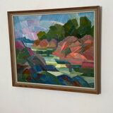 Swedish Oil on Canvas – “Autumn Landscape” by Ulf Tedenstig (1937–1999