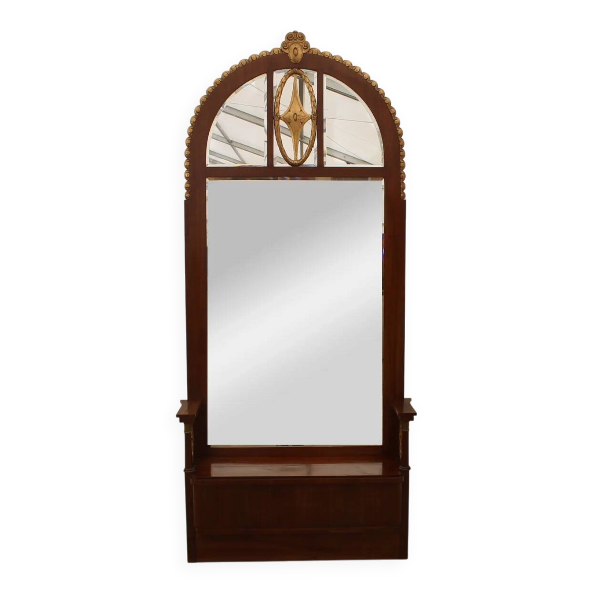 Viennese Secession Huge Mahogany Hall Mirror, 1910