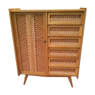 Walk-in wardrobe dresser vintage 1960 rattan