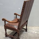 Pair of Louis XIII armchairs, 19th century