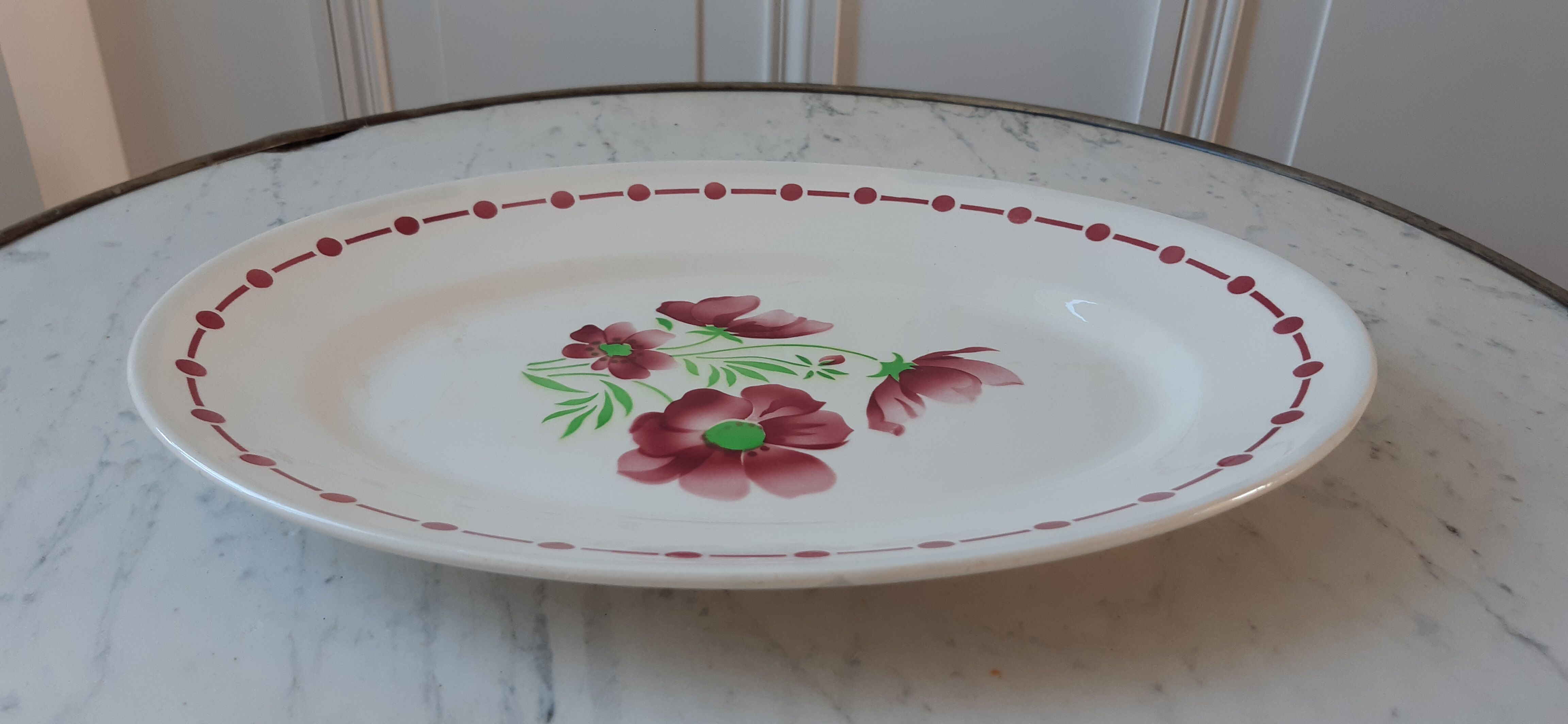 Oval dish Digoin Sarreguemines model "Madelon" years 30-40