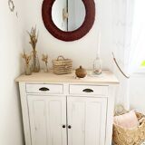 Vintage wicker mirror