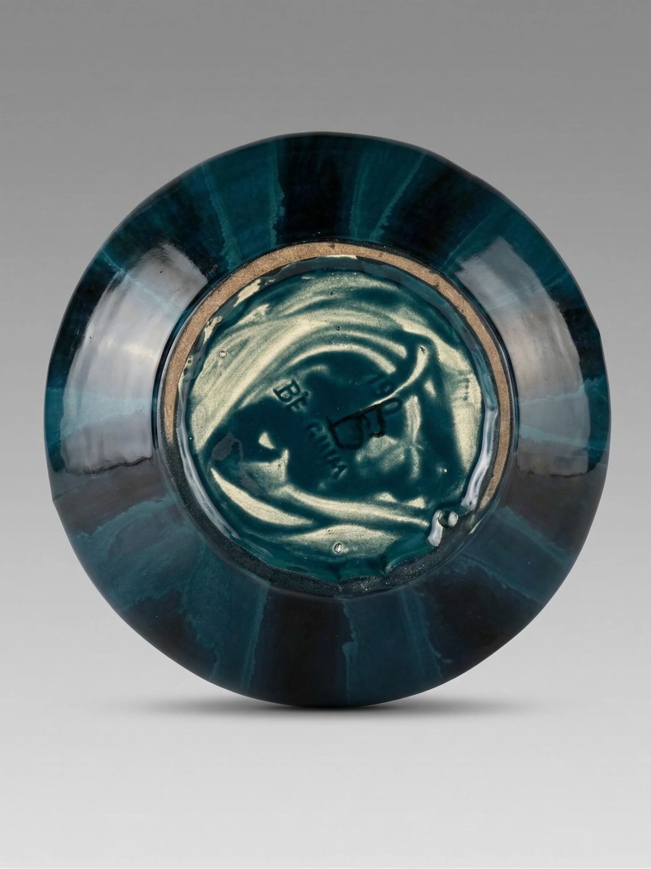 Art Deco vase in glazed ceramic attributed to Thulin, Belgium, 1930s.